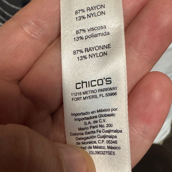 Chico's Palm Print Open Front Knit Dolman Kimono Cardigan Oversized 1 (M/8) Slit - Picture 6 of 6